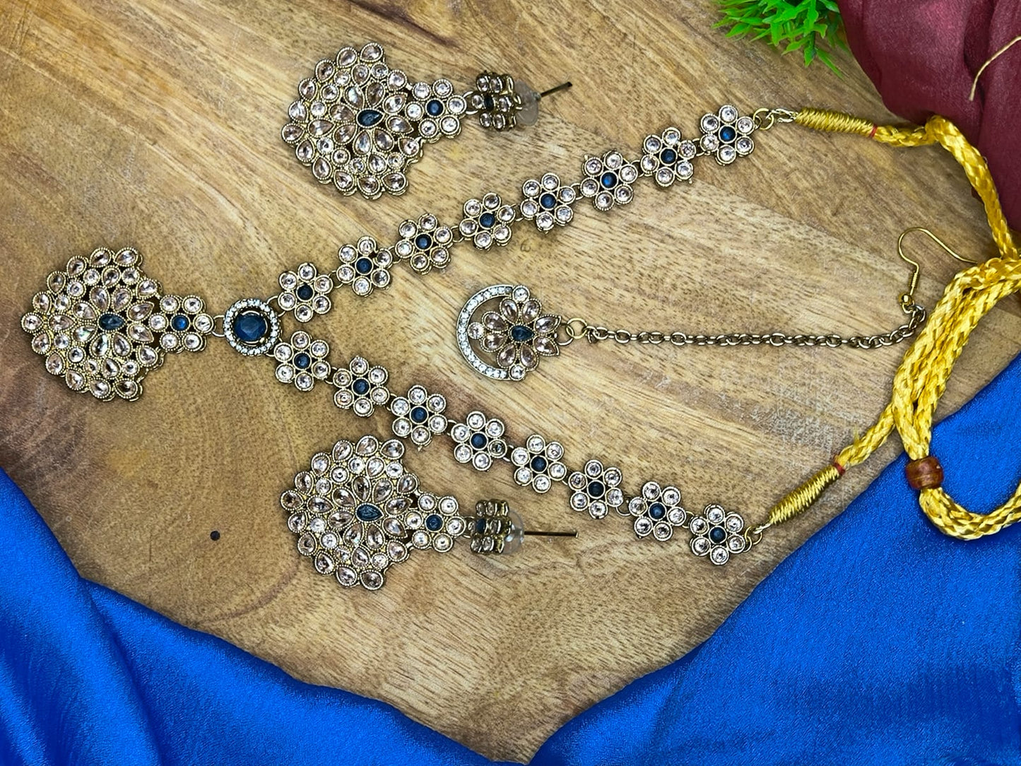 Designer Blue Zircon Necklace Set