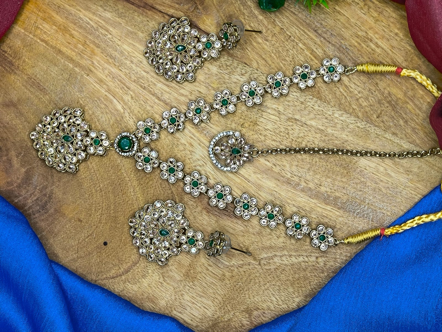 Designer Green Zircon Necklace Set