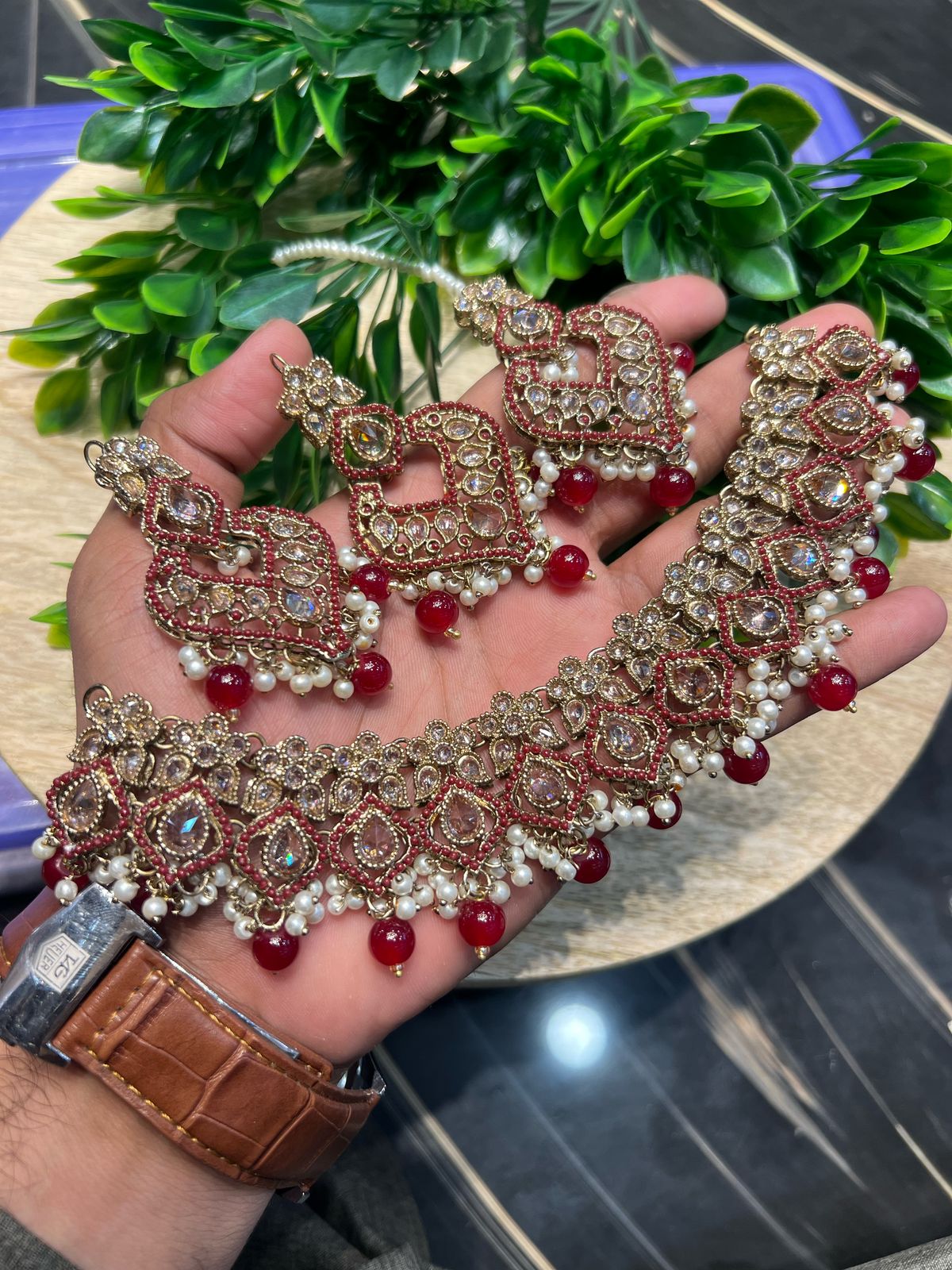 Maha Jabeen Zircon Necklace set