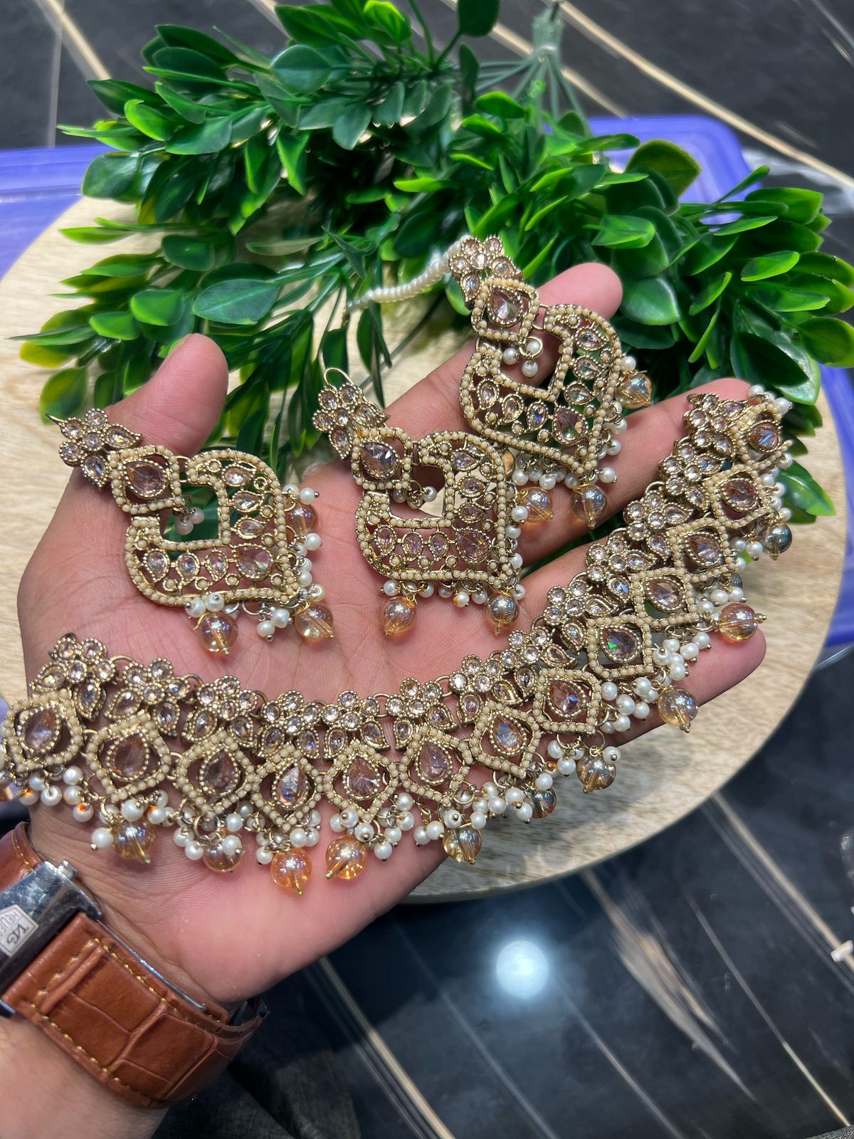 Maha Jabeen Zircon Necklace set
