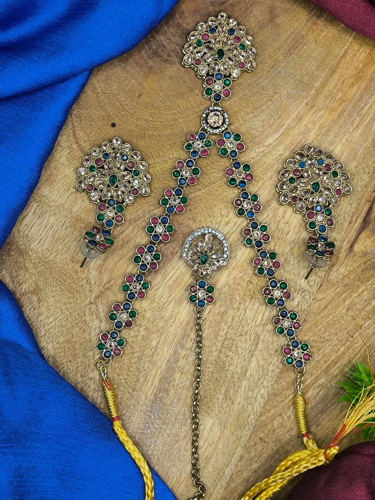 Designer Multistone Color Zircon Necklace Set