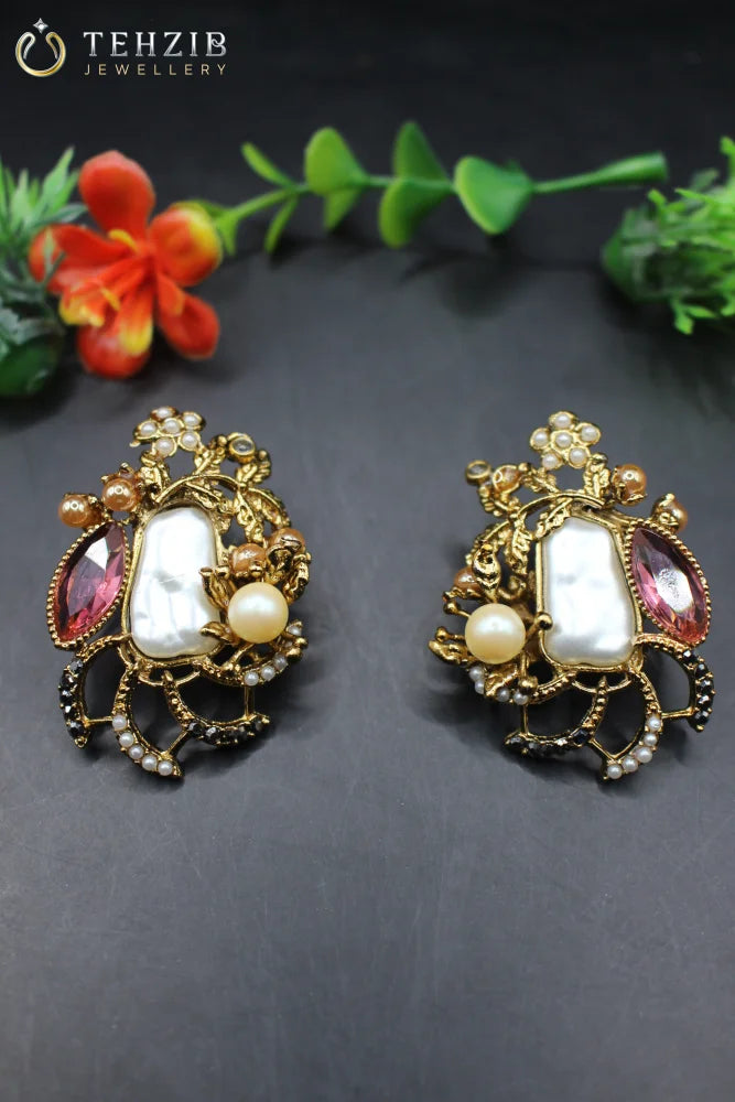Antique Mother of Pearl Earrings
