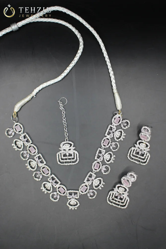 Beautiful American Diamond AD Necklace Set
