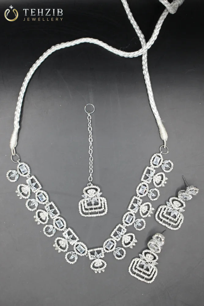 Beautiful American Diamond AD Necklace Set