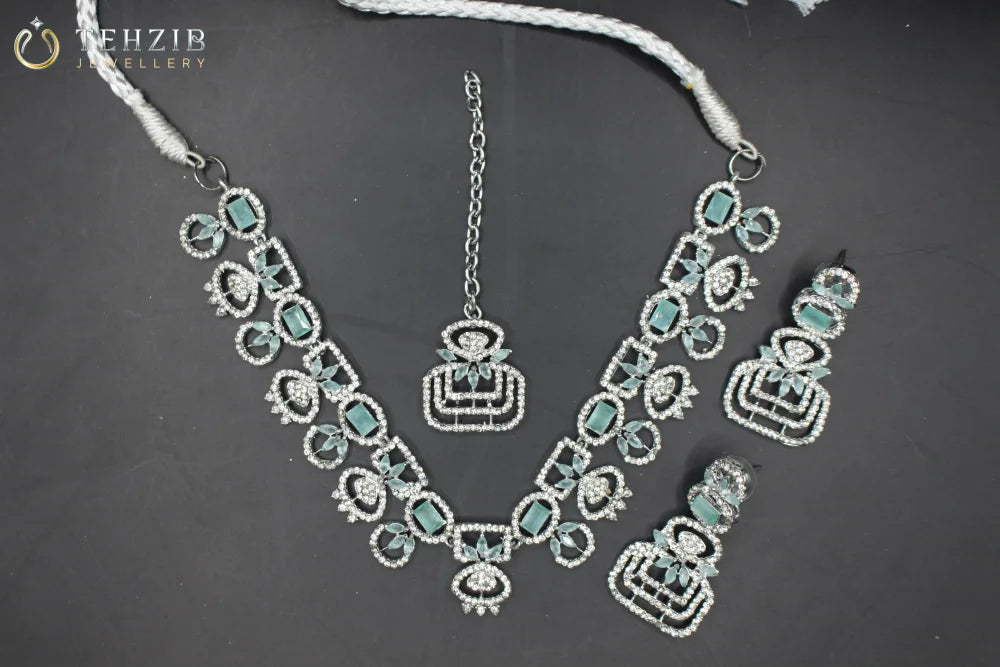 Beautiful American Diamond AD Necklace Set