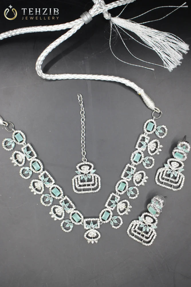 Beautiful American Diamond AD Necklace Set