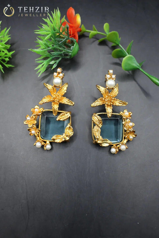 Beautiful Designer Floral Studs
