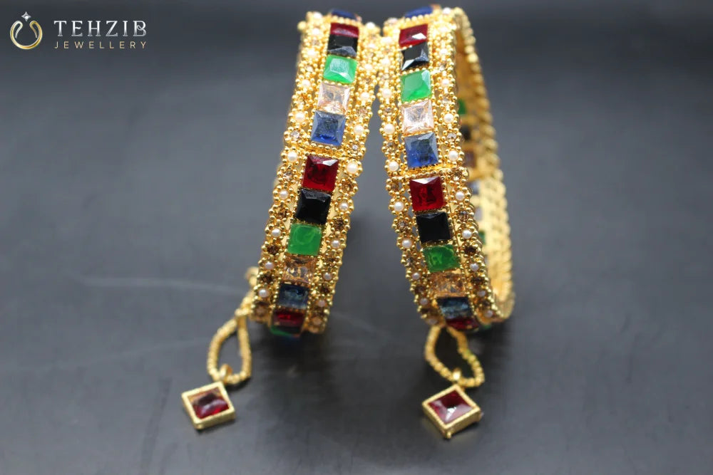Elegant Adjustable Festive Multicolor Bangles