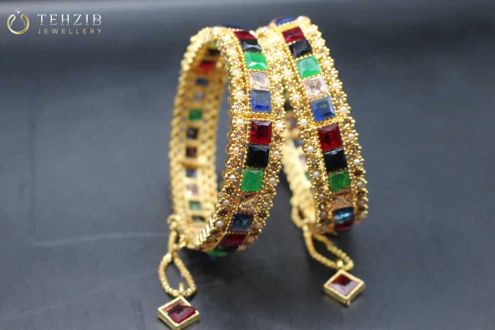 Elegant Adjustable Festive Multicolor Bangles