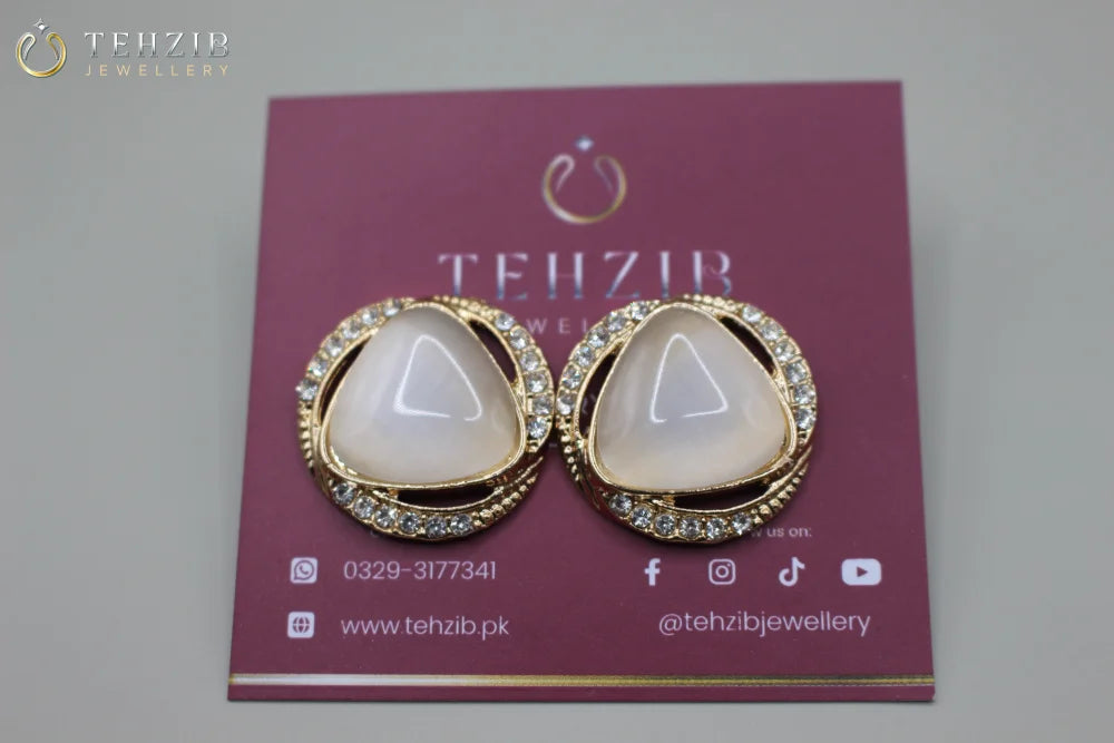 Elegant Uni Stone Stud Earrings