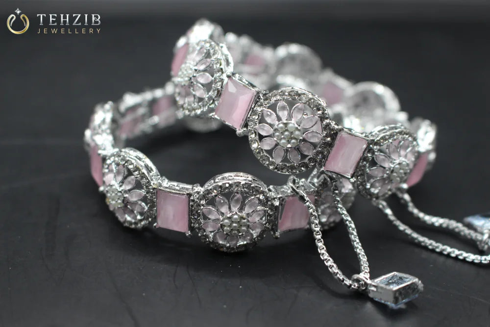 Fancy Adjustable Pink Bangles