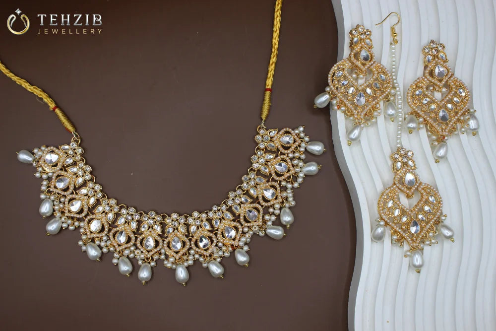 Maha Jabeen Zircon Necklace set