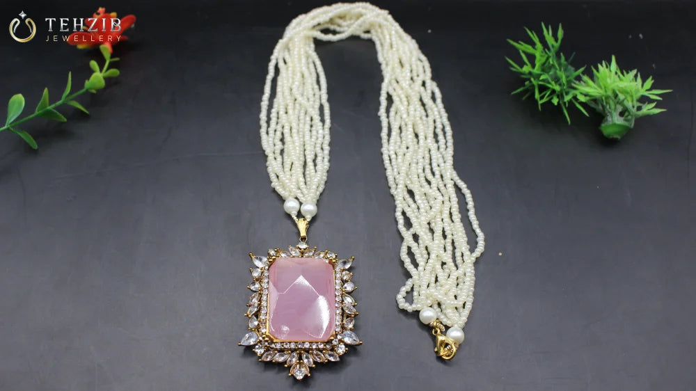 Premium Designer Zircon Big Stone Poth Mala