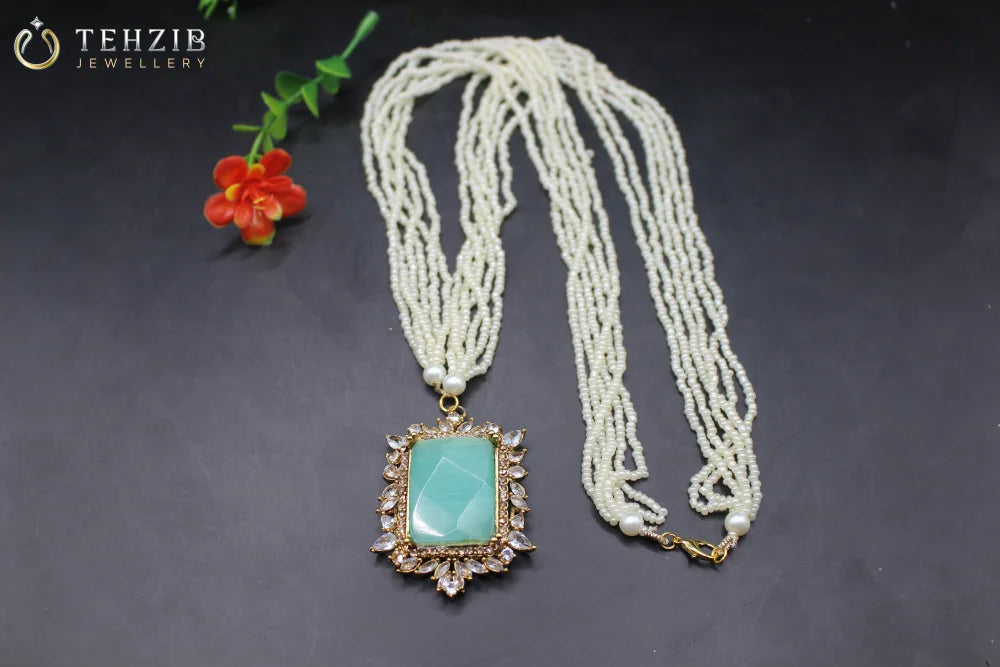 poth jewellery Premium Designer Zircon Big Stone Poth Mala – Tehzib Jewellery
