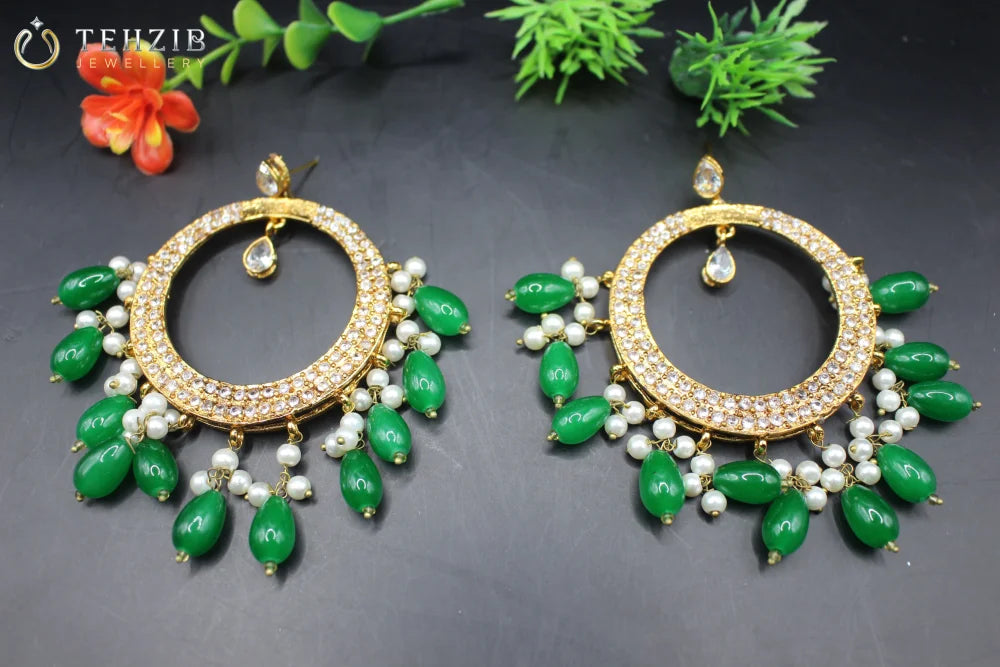 Premium Emerald Green Bali Earring