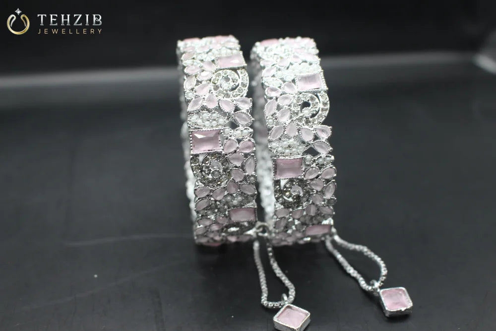 Premium Openable Pink Zircon Bangles