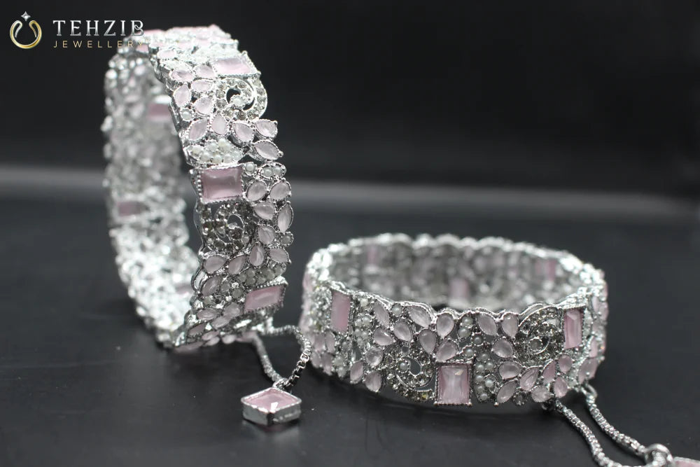 Premium Openable Pink Zircon Bangles