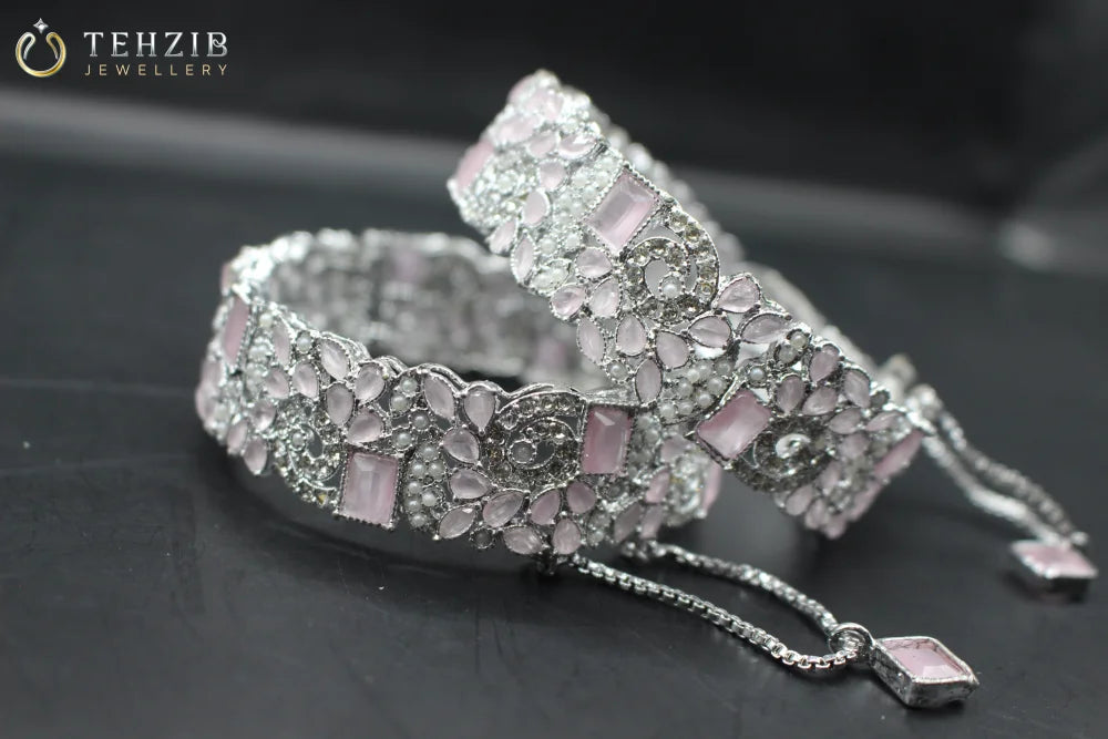 Premium Openable Pink Zircon Bangles