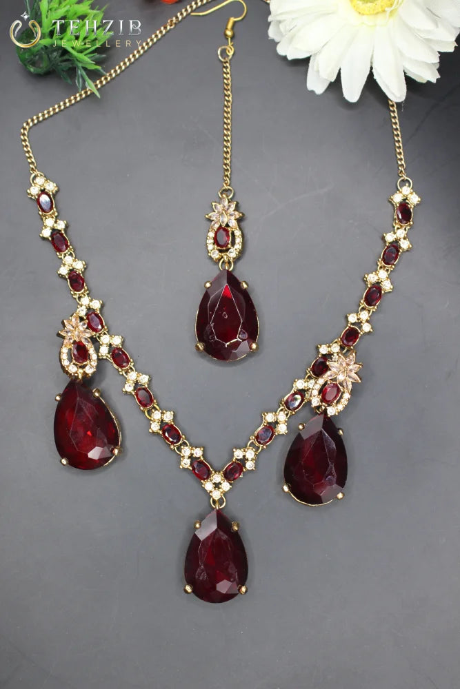 Doublet Semi precious Zircon Viva Designer Classy touch Party Wear