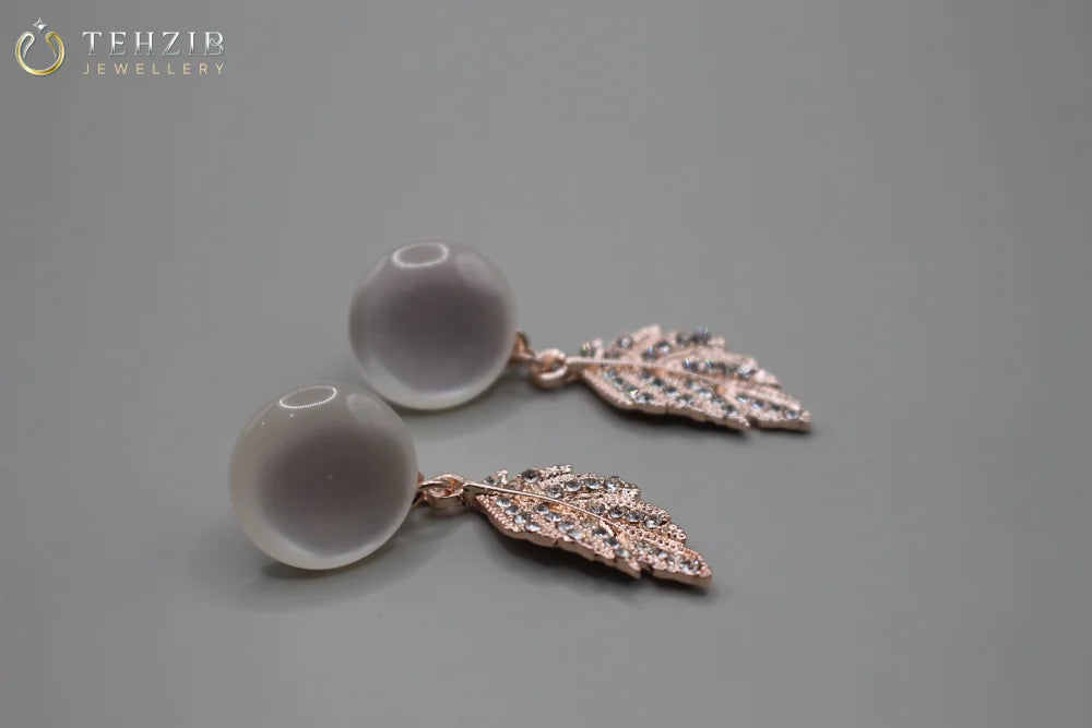 Rhinestone Stylish Leaf Drop Earrings