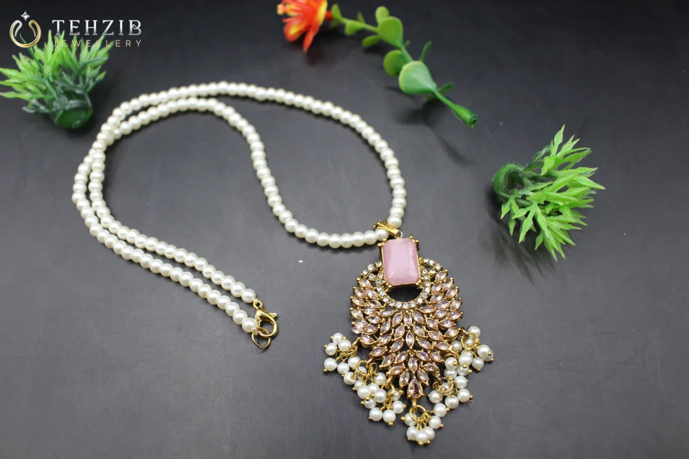 Stunning Noor-e-Nageena Zircon Pendant