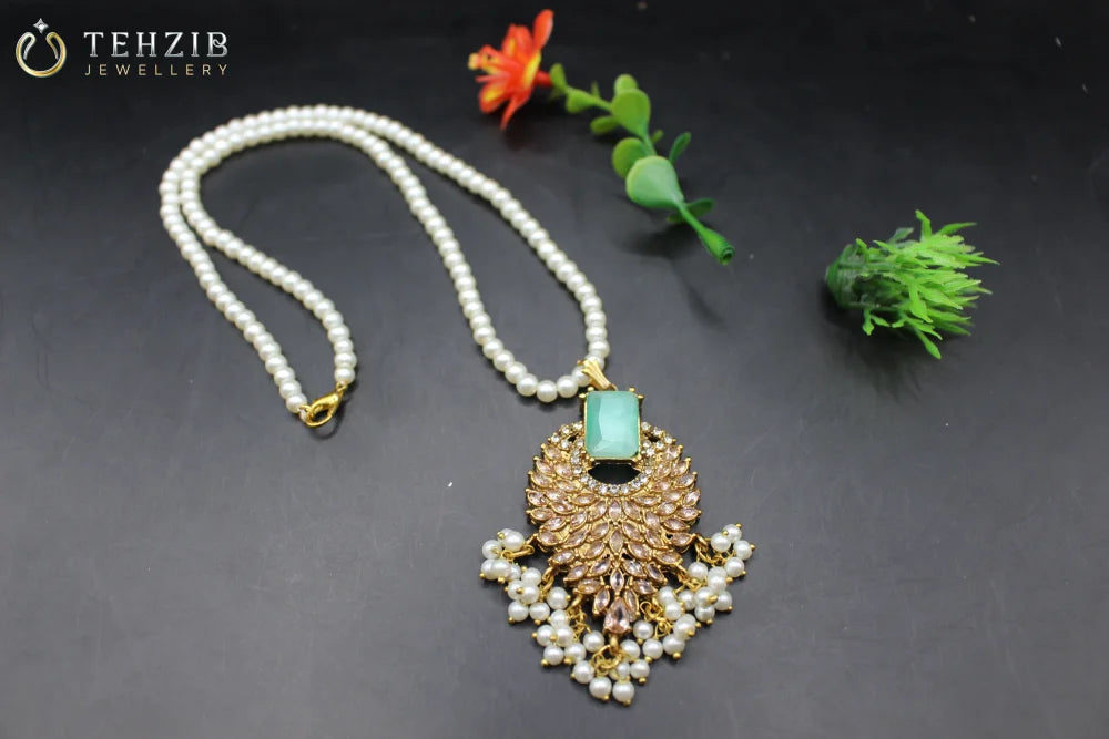Stunning Noor-e-Nageena Zircon Pendant