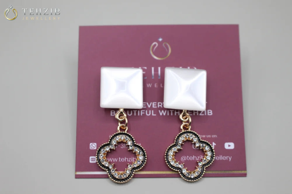 Stylish Clover Drop Earrings