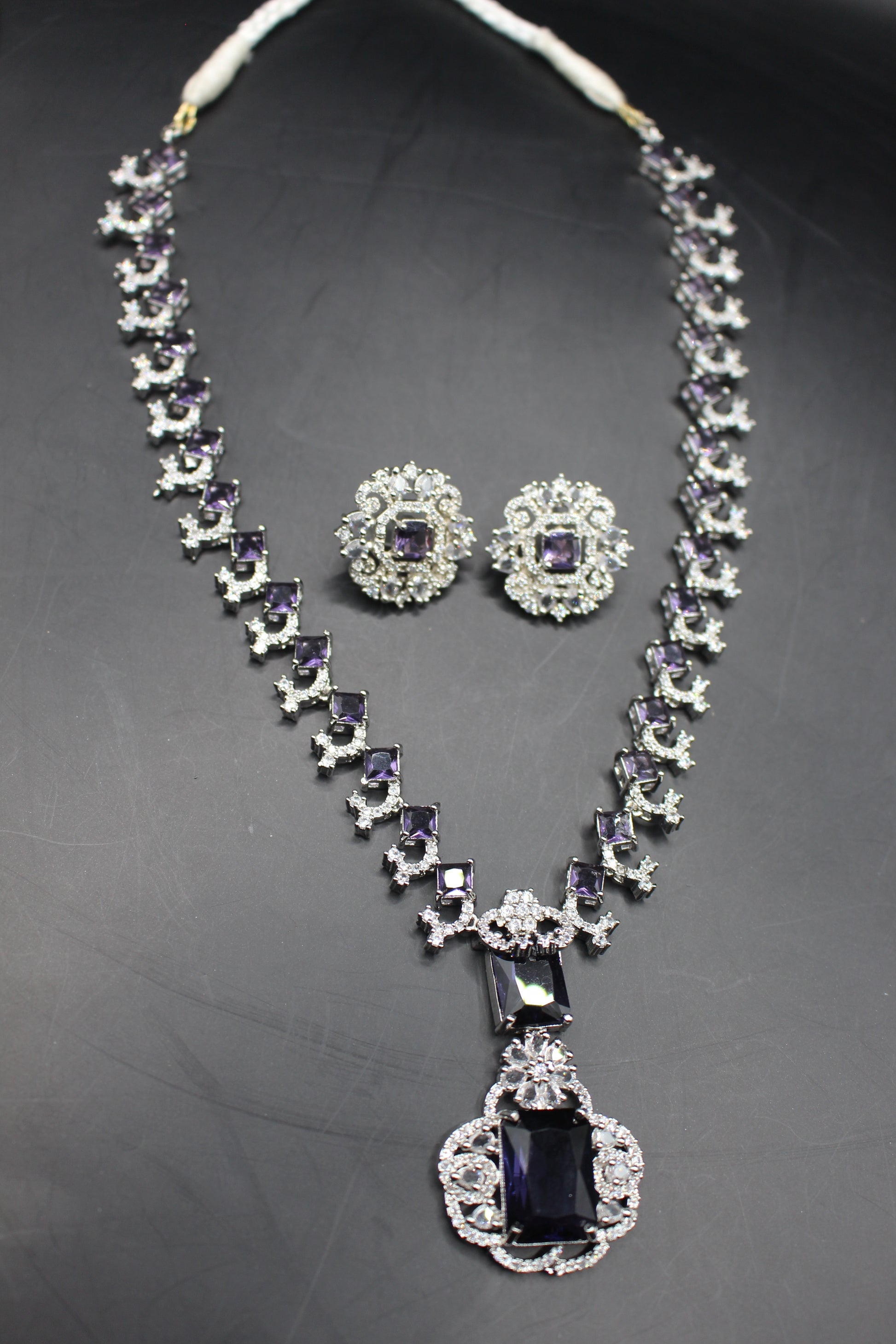 Nita Ambani Zircon Mala Necklace Set