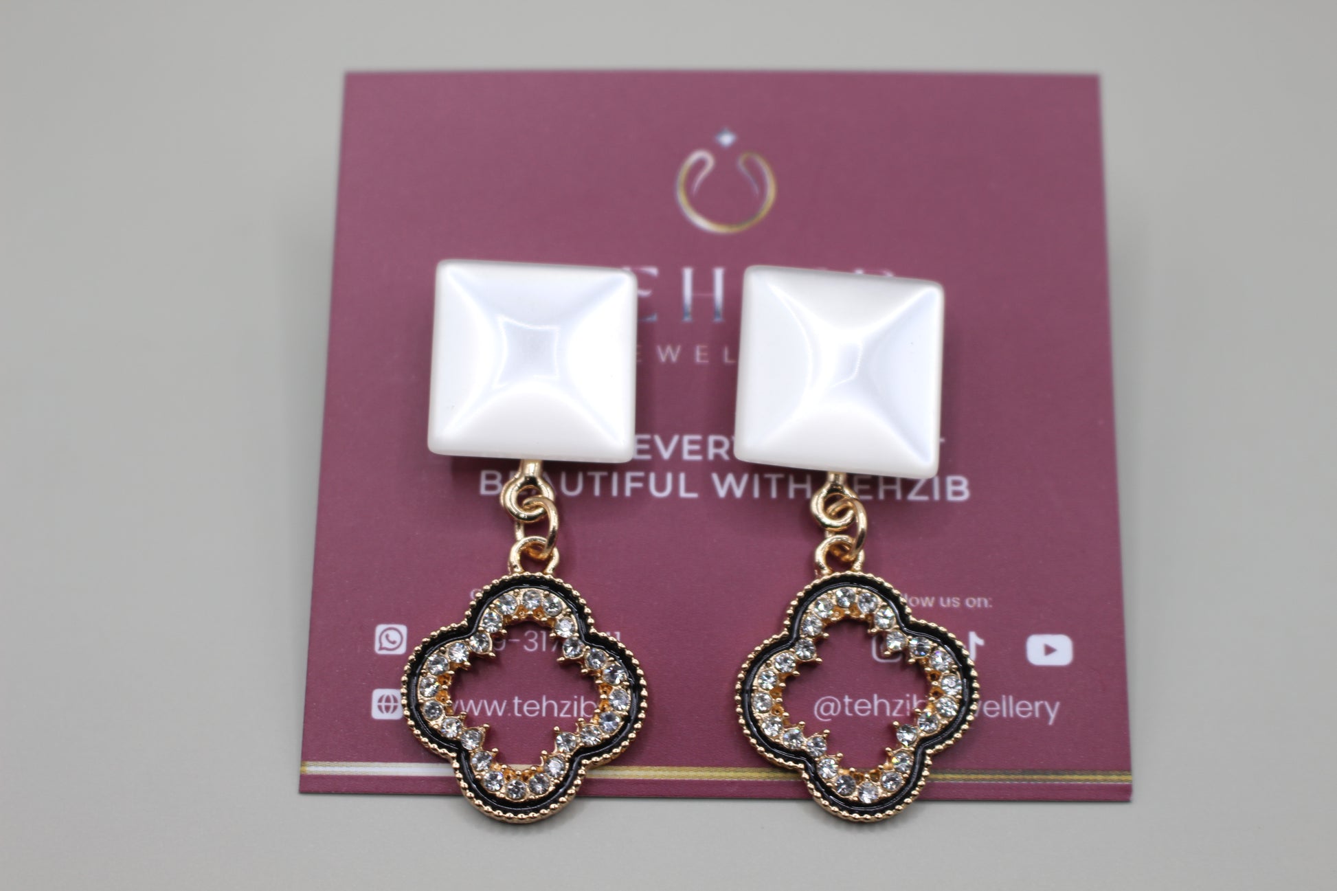 Stylish Clover Drop Earrings 