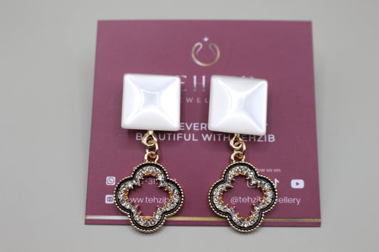 Stylish Clover Drop Earrings 