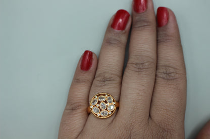 Chandni Gold Kundan Ring