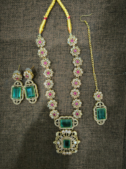 Egyptian Floral Mala Set with Earrings