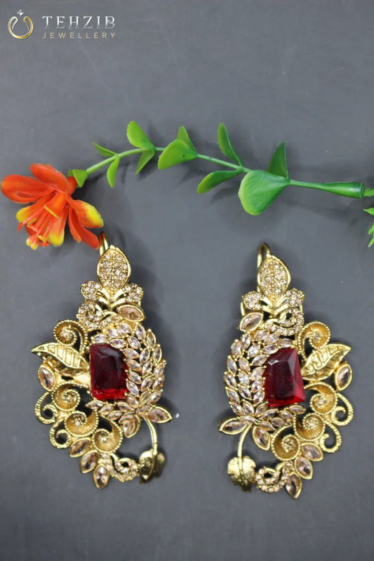 Antique Floral Zircon Earrings
