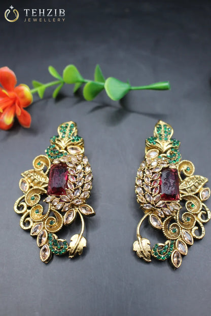 Antique Floral Zircon Earrings