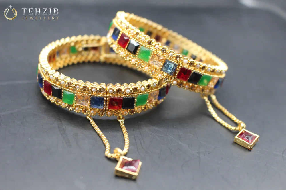 Elegant Adjustable Festive Multicolor Bangles 