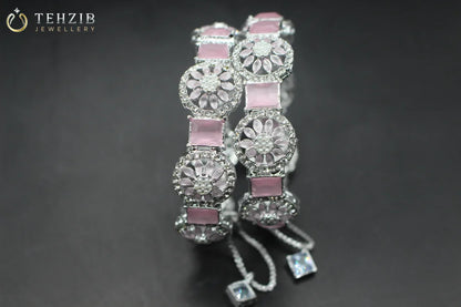 Fancy Adjustable Pink Bangles 