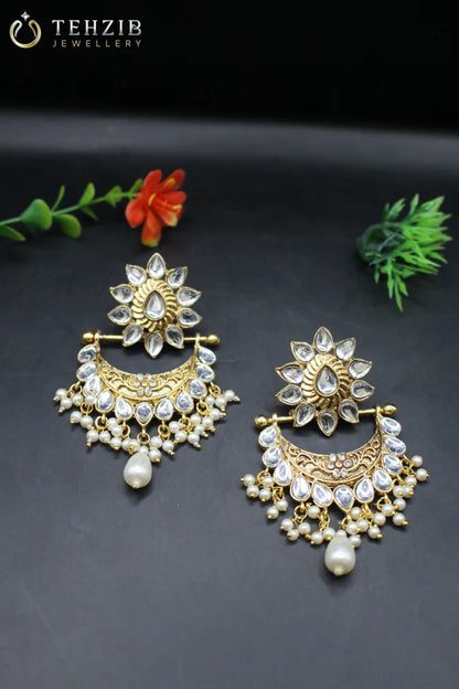 Pearl Kundan Chand Bali 