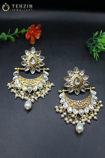 Pearl Kundan Chand Bali 