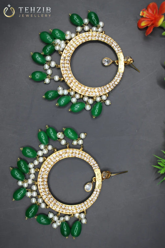 Premium Emerald Green Bali Earring