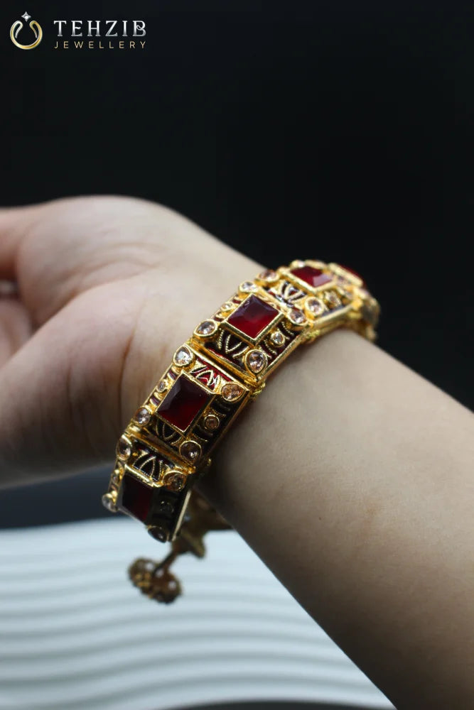 Rajasthani Gold Designers Kundan Stone Bracelet