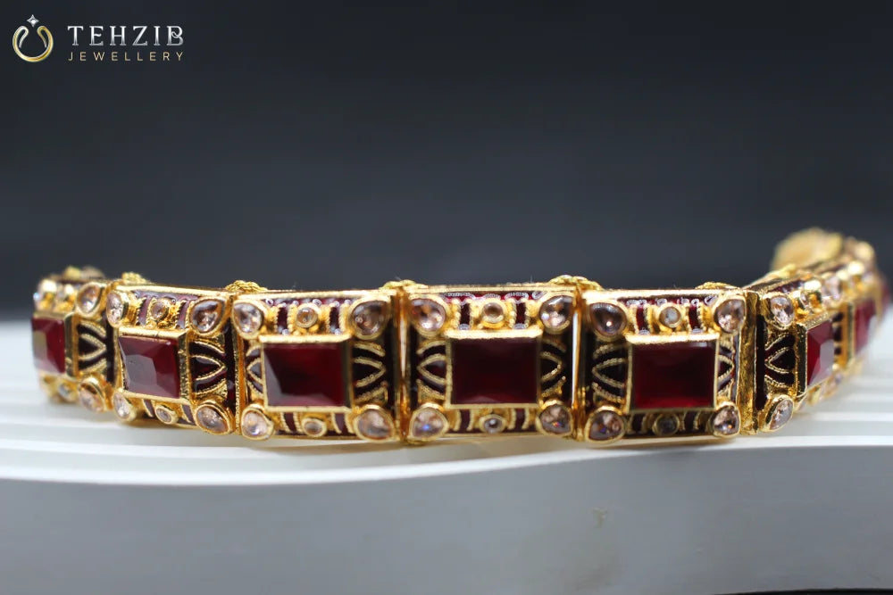 Rajasthani Gold Designers Kundan Stone Bracelet