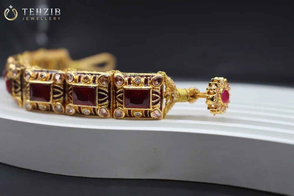 Rajasthani Gold Designers Kundan Stone Bracelet