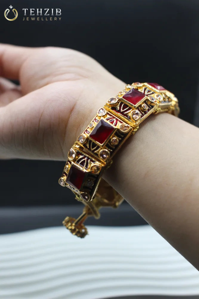 Rajasthani Gold Designers Kundan Stone Bracelet