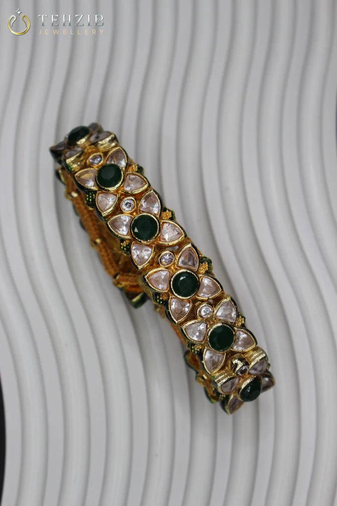 Antique Rajputi Kundan Gold Designers Bracelet