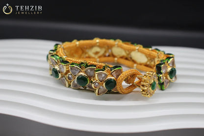 Antique Rajputi Kundan Gold Designers Bracelet