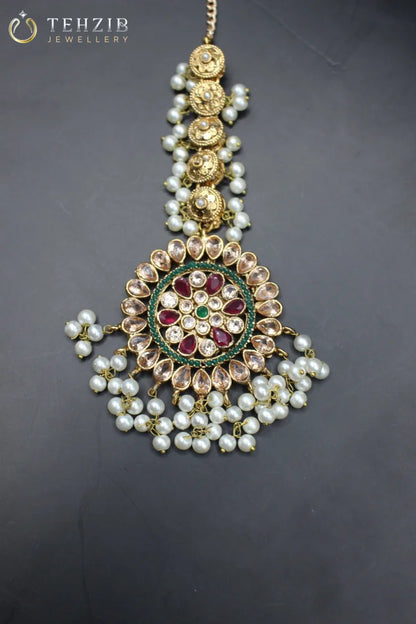 Konain Multicolor Kundan Tikka 