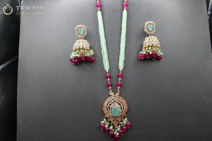 Zircon Mala with Jhumka Set