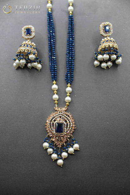 Zircon Mala with Jhumka Set