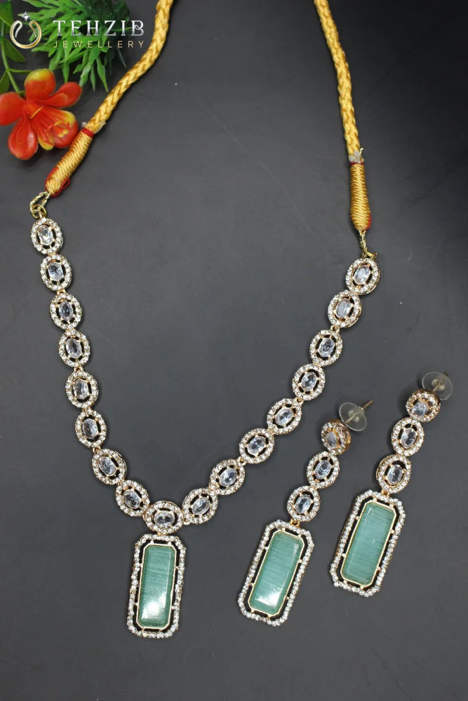 Premium Fancy Zircon Necklace Set