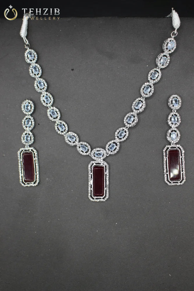 Premium Fancy Zircon Necklace Set